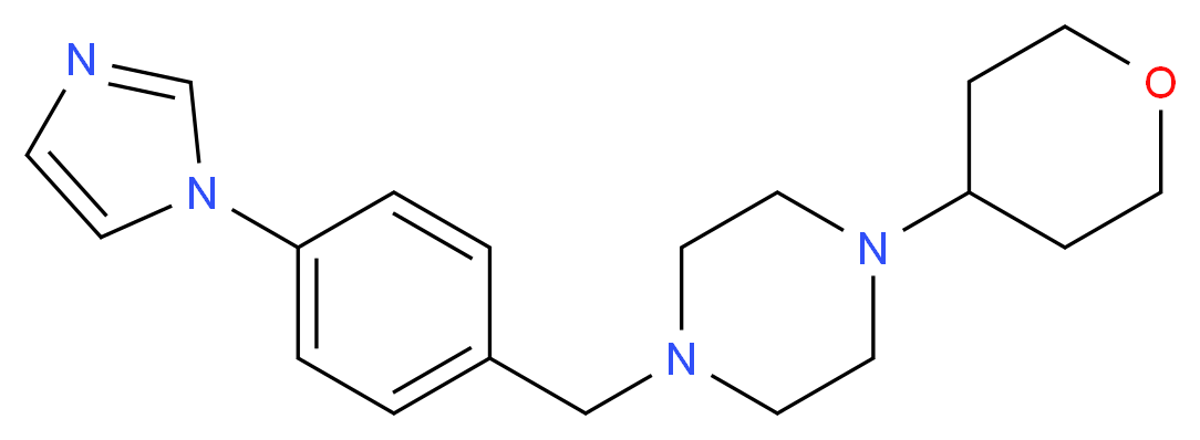 1-[4-(1H-imidazol-1-yl)benzyl]-4-(tetrahydro-2H-pyran-4-yl)piperazine_Molecular_structure_CAS_)