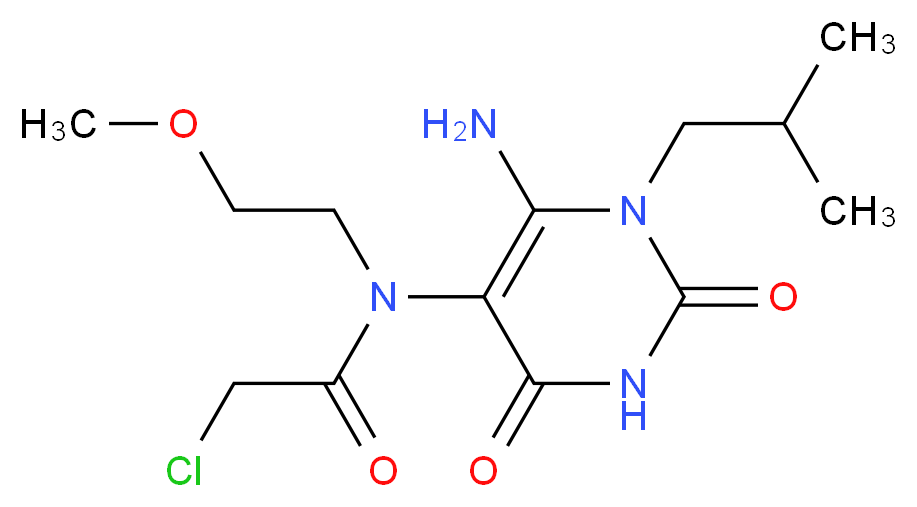 N-(6-Amino-1-isobutyl-2,4-dioxo-1,2,3,4-tetrahydro-pyrimidin-5-yl)-2-chloro-N-(2-methoxy-ethyl)-acetamide_Molecular_structure_CAS_)