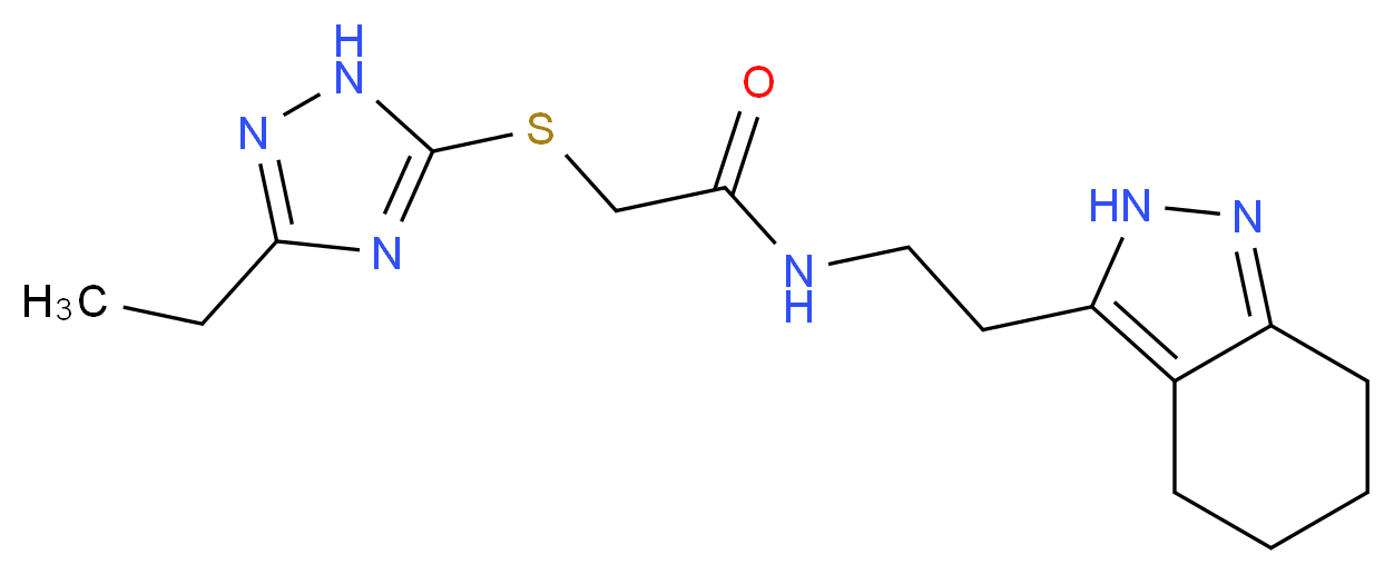 2-[(3-ethyl-1H-1,2,4-triazol-5-yl)thio]-N-[2-(4,5,6,7-tetrahydro-2H-indazol-3-yl)ethyl]acetamide_Molecular_structure_CAS_)