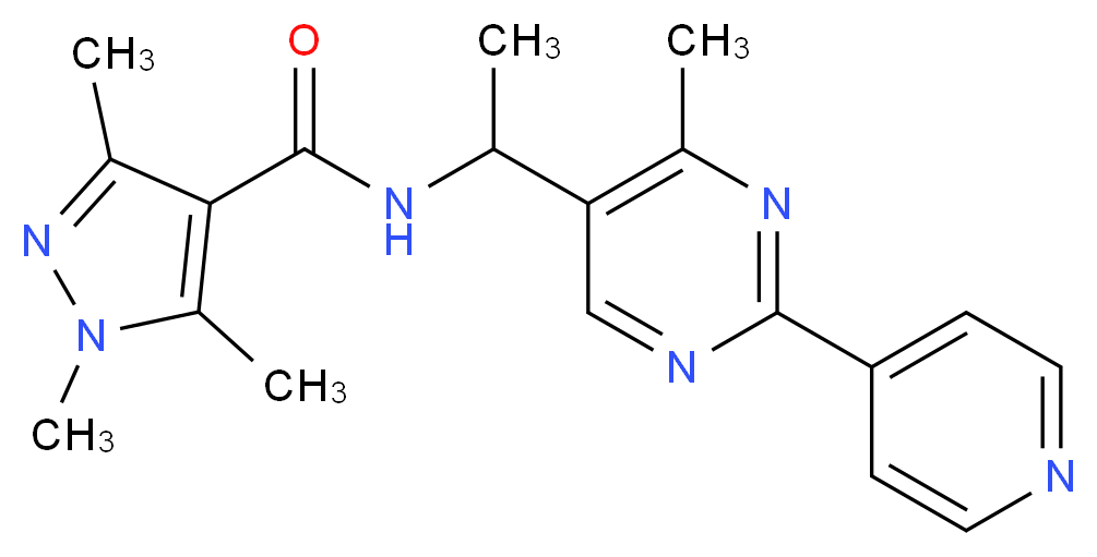 1,3,5-trimethyl-N-[1-(4-methyl-2-pyridin-4-ylpyrimidin-5-yl)ethyl]-1H-pyrazole-4-carboxamide_Molecular_structure_CAS_)