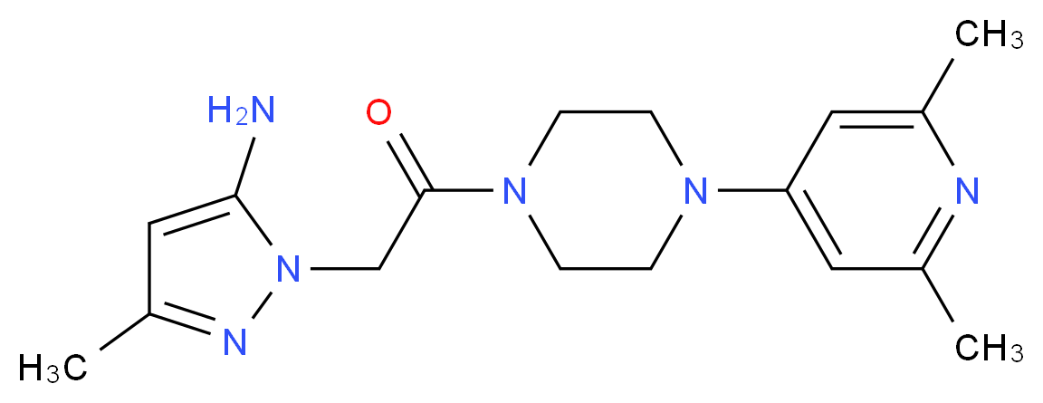 1-{2-[4-(2,6-dimethylpyridin-4-yl)piperazin-1-yl]-2-oxoethyl}-3-methyl-1H-pyrazol-5-amine_Molecular_structure_CAS_)