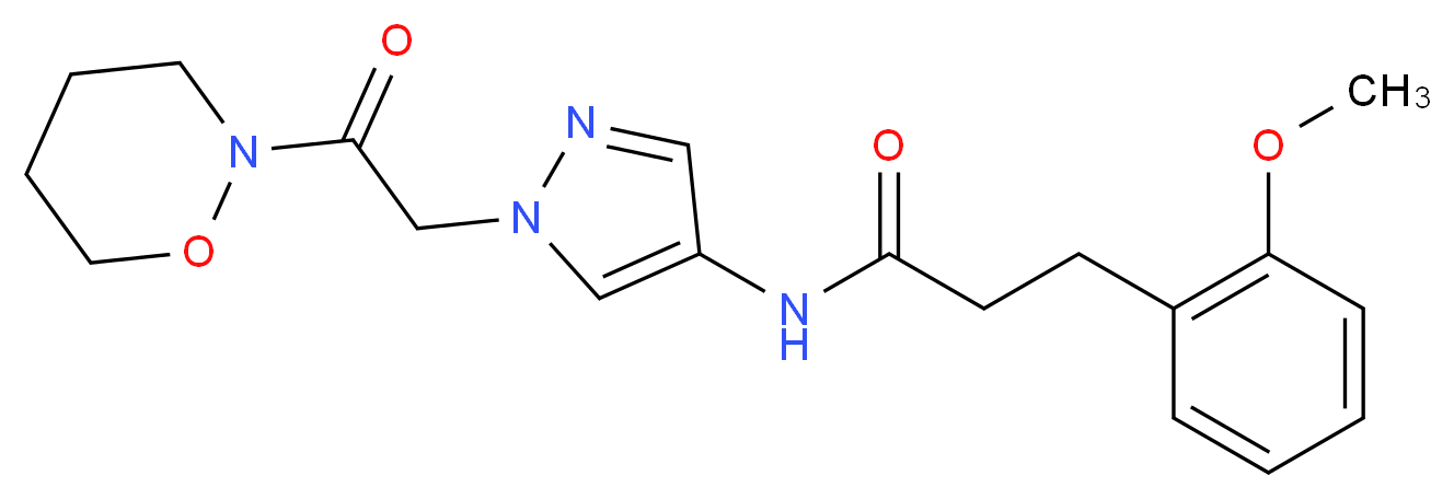 3-(2-methoxyphenyl)-N-{1-[2-(1,2-oxazinan-2-yl)-2-oxoethyl]-1H-pyrazol-4-yl}propanamide_Molecular_structure_CAS_)