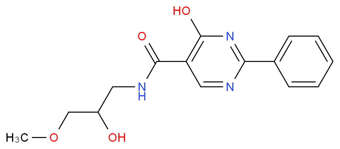 4-hydroxy-N-(2-hydroxy-3-methoxypropyl)-2-phenylpyrimidine-5-carboxamide_Molecular_structure_CAS_)