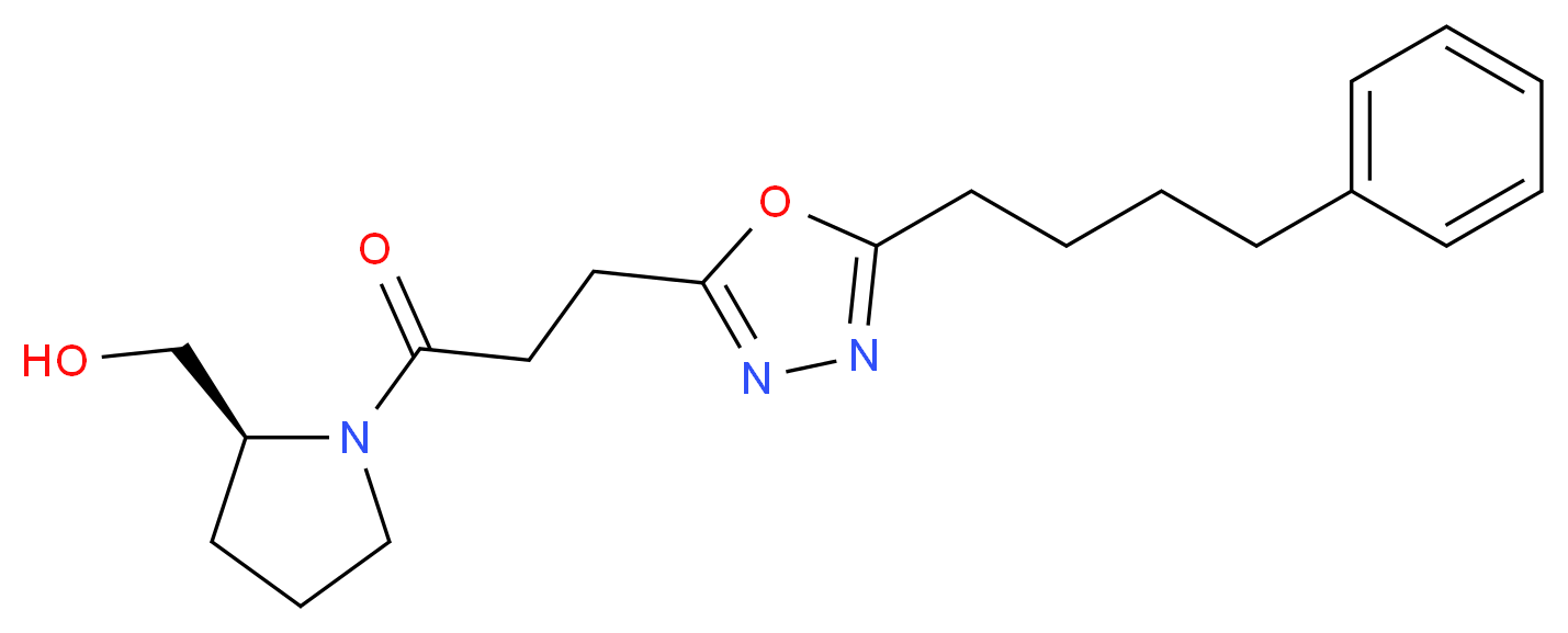 ((2S)-1-{3-[5-(4-phenylbutyl)-1,3,4-oxadiazol-2-yl]propanoyl}-2-pyrrolidinyl)methanol_Molecular_structure_CAS_)