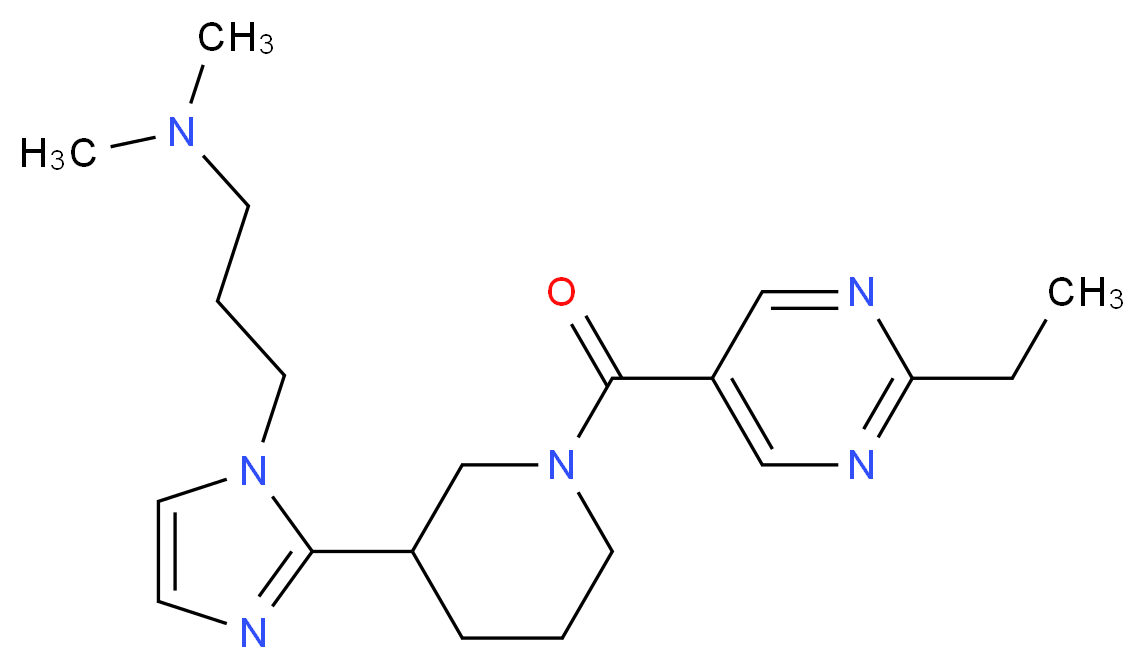 3-(2-{1-[(2-ethyl-5-pyrimidinyl)carbonyl]-3-piperidinyl}-1H-imidazol-1-yl)-N,N-dimethyl-1-propanamine_Molecular_structure_CAS_)