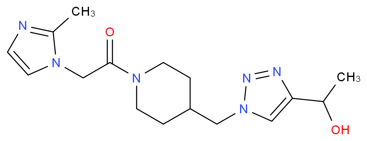 1-[1-({1-[(2-methyl-1H-imidazol-1-yl)acetyl]-4-piperidinyl}methyl)-1H-1,2,3-triazol-4-yl]ethanol_Molecular_structure_CAS_)