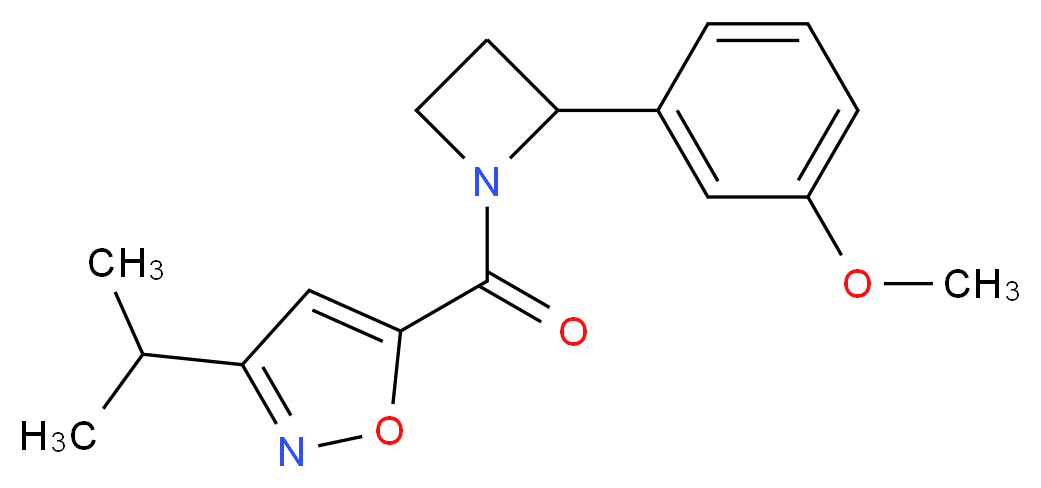3-isopropyl-5-{[2-(3-methoxyphenyl)azetidin-1-yl]carbonyl}isoxazole_Molecular_structure_CAS_)