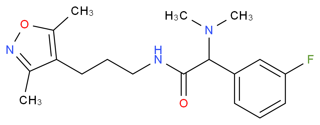 2-(dimethylamino)-N-[3-(3,5-dimethyl-4-isoxazolyl)propyl]-2-(3-fluorophenyl)acetamide_Molecular_structure_CAS_)