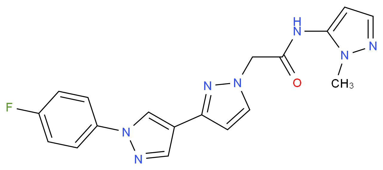 2-[1'-(4-fluorophenyl)-1H,1'H-3,4'-bipyrazol-1-yl]-N-(1-methyl-1H-pyrazol-5-yl)acetamide_Molecular_structure_CAS_)