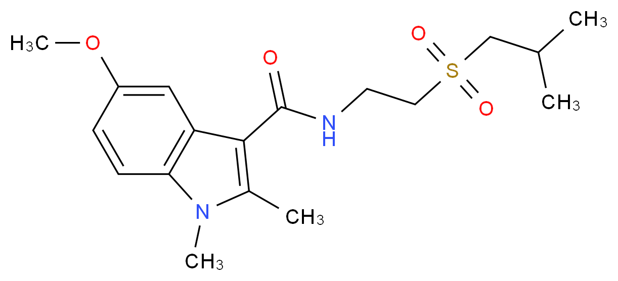 N-[2-(isobutylsulfonyl)ethyl]-5-methoxy-1,2-dimethyl-1H-indole-3-carboxamide_Molecular_structure_CAS_)