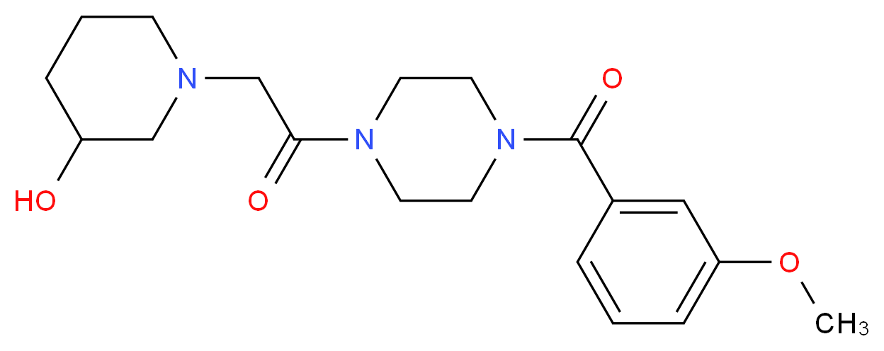 1-{2-[4-(3-methoxybenzoyl)-1-piperazinyl]-2-oxoethyl}-3-piperidinol_Molecular_structure_CAS_)