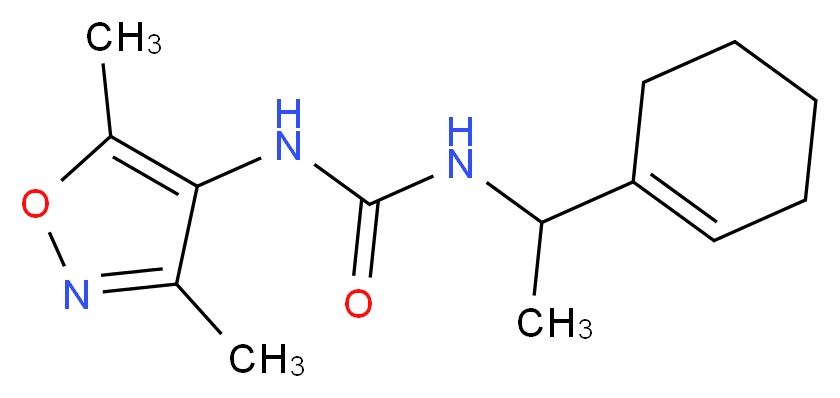 N-(1-cyclohex-1-en-1-ylethyl)-N'-(3,5-dimethylisoxazol-4-yl)urea_Molecular_structure_CAS_)