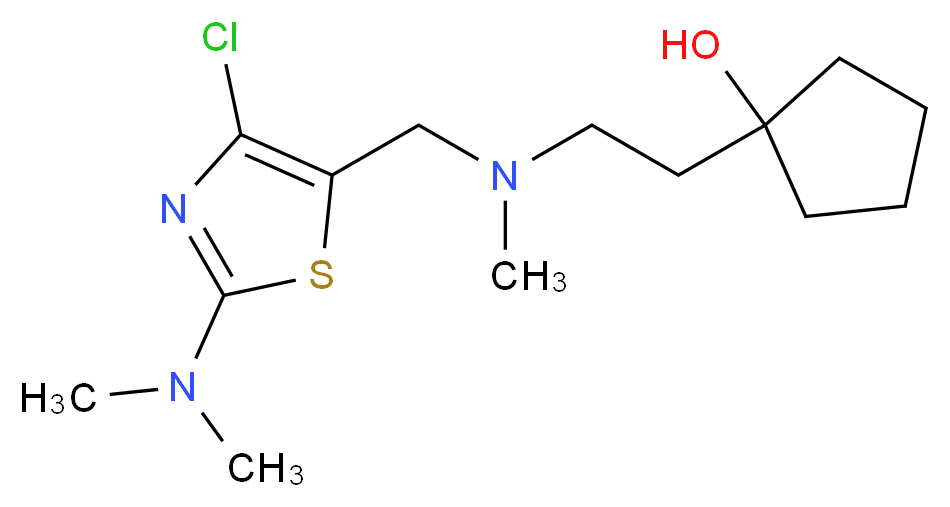 1-{2-[{[4-chloro-2-(dimethylamino)-1,3-thiazol-5-yl]methyl}(methyl)amino]ethyl}cyclopentanol_Molecular_structure_CAS_)