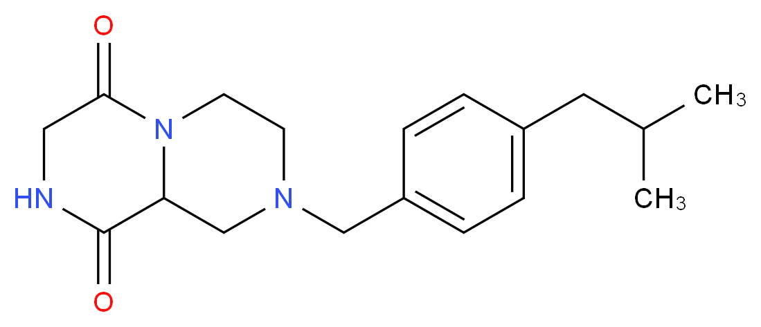 8-(4-isobutylbenzyl)tetrahydro-2H-pyrazino[1,2-a]pyrazine-1,4(3H,6H)-dione_Molecular_structure_CAS_)