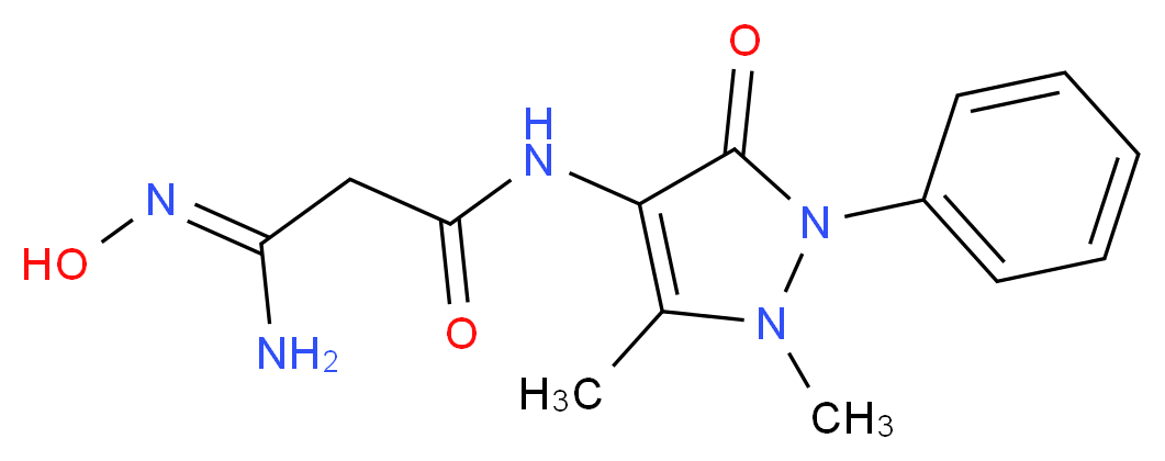 N-(1,5-Dimethyl-3-oxo-2-phenyl-2,3-dihydro-1H-pyrazol-4-yl)-2-(N-hydroxycarbamimidoyl)-acetamide_Molecular_structure_CAS_)
