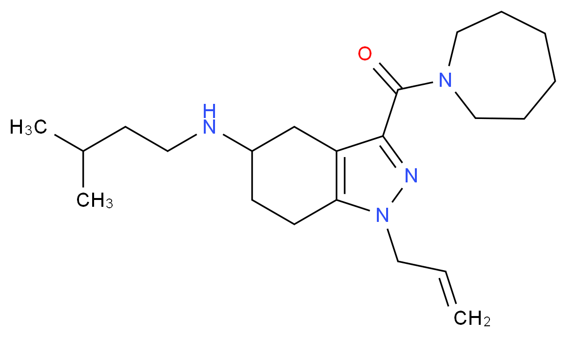 1-allyl-3-(1-azepanylcarbonyl)-N-(3-methylbutyl)-4,5,6,7-tetrahydro-1H-indazol-5-amine_Molecular_structure_CAS_)