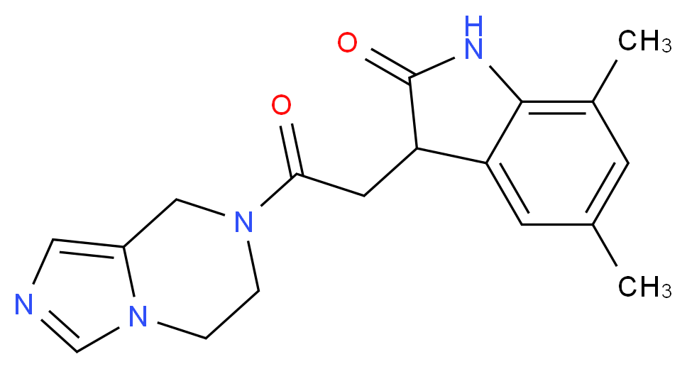 3-[2-(5,6-dihydroimidazo[1,5-a]pyrazin-7(8H)-yl)-2-oxoethyl]-5,7-dimethyl-1,3-dihydro-2H-indol-2-one_Molecular_structure_CAS_)