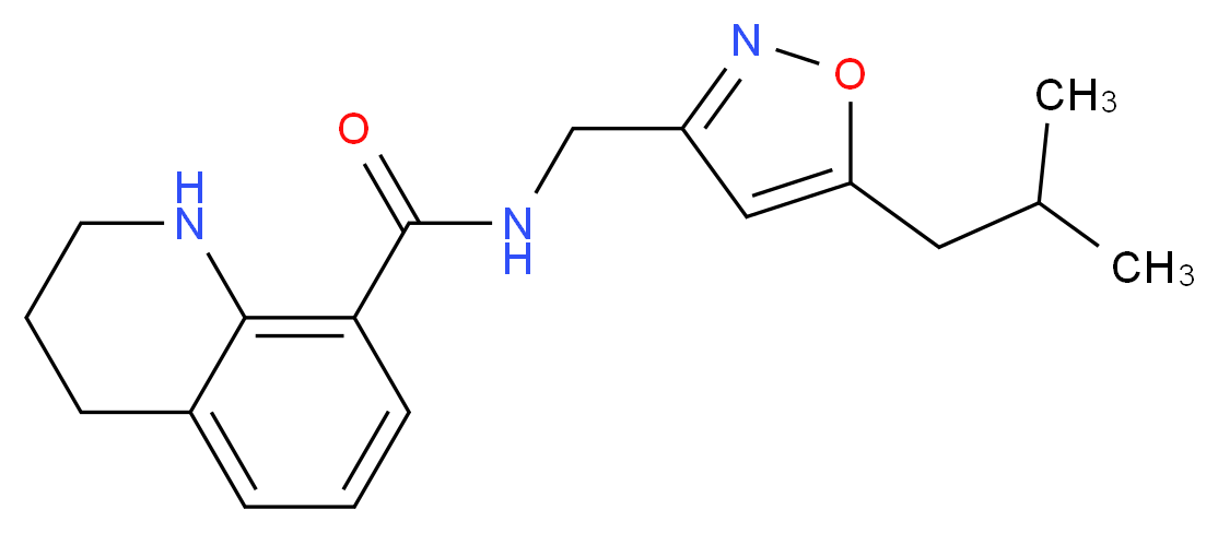 N-[(5-isobutylisoxazol-3-yl)methyl]-1,2,3,4-tetrahydroquinoline-8-carboxamide_Molecular_structure_CAS_)