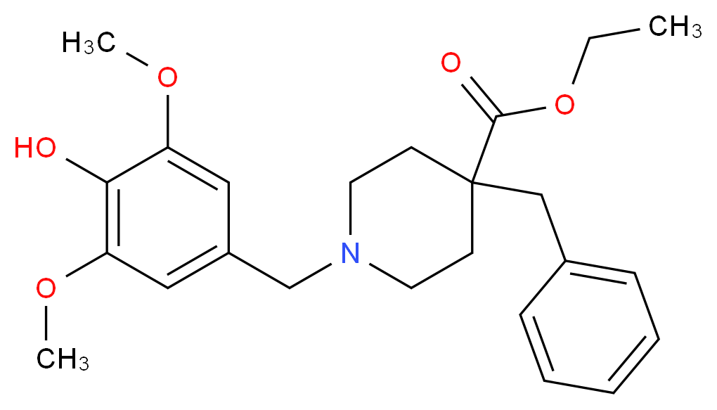ethyl 4-benzyl-1-(4-hydroxy-3,5-dimethoxybenzyl)-4-piperidinecarboxylate_Molecular_structure_CAS_)