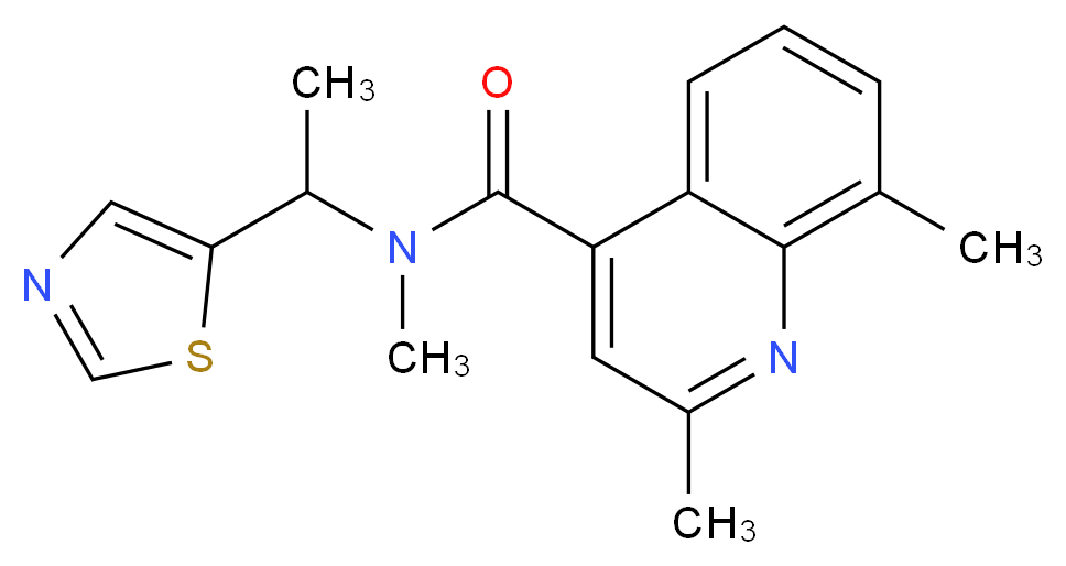 N,2,8-trimethyl-N-[1-(1,3-thiazol-5-yl)ethyl]-4-quinolinecarboxamide_Molecular_structure_CAS_)