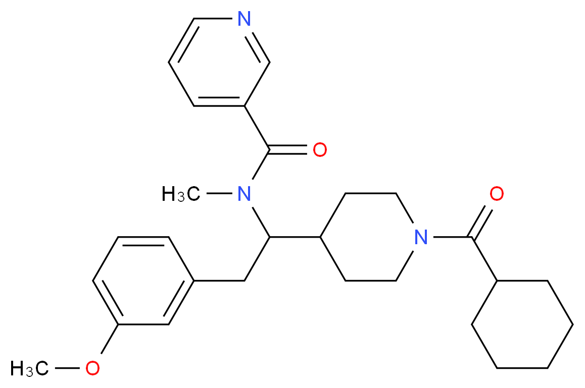 N-[1-[1-(cyclohexylcarbonyl)-4-piperidinyl]-2-(3-methoxyphenyl)ethyl]-N-methylnicotinamide_Molecular_structure_CAS_)