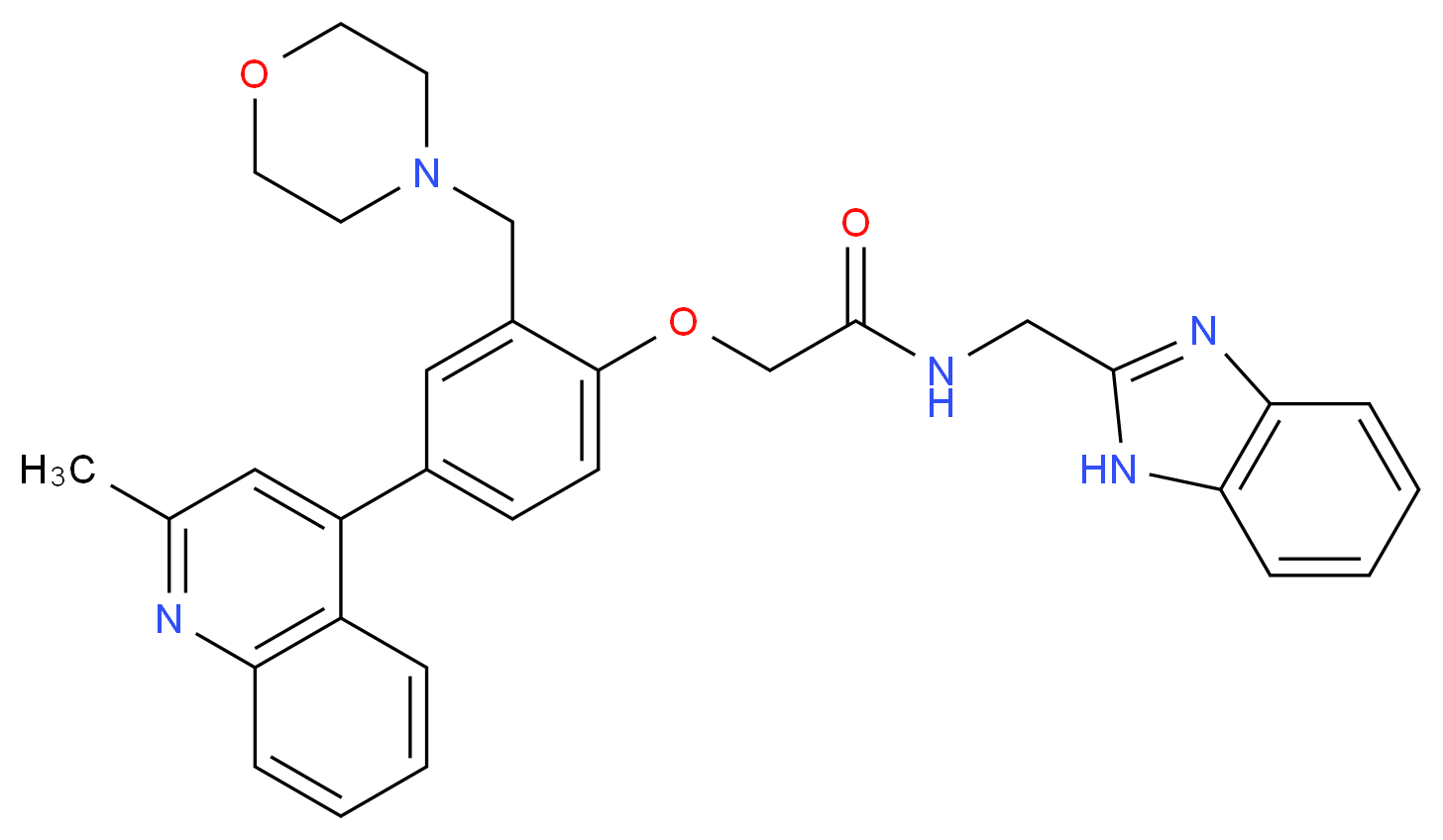 N-(1H-benzimidazol-2-ylmethyl)-2-[4-(2-methyl-4-quinolinyl)-2-(4-morpholinylmethyl)phenoxy]acetamide_Molecular_structure_CAS_)