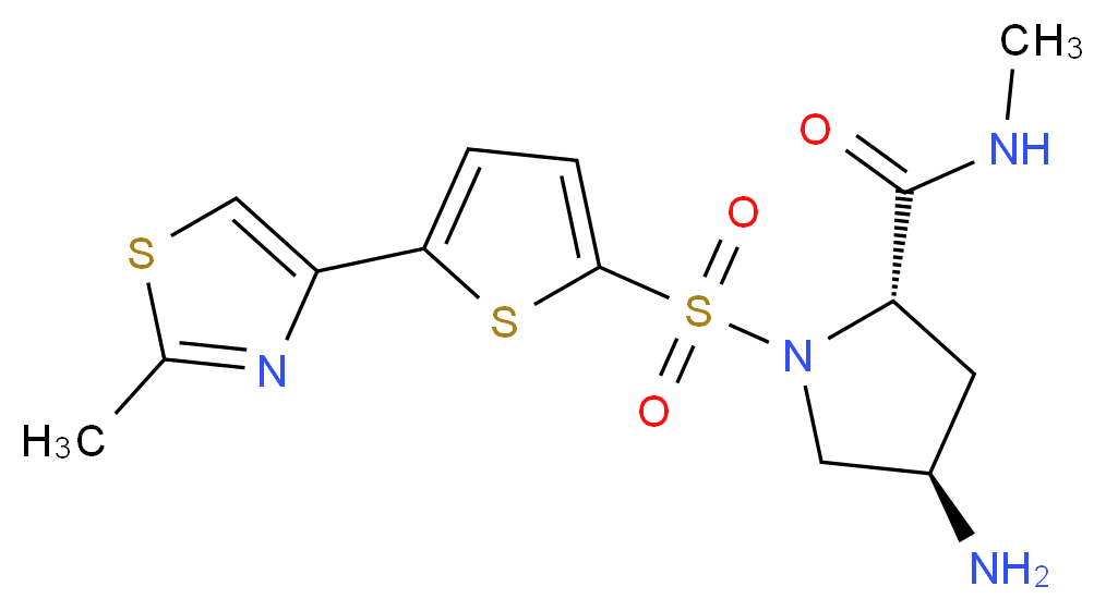 (4R)-4-amino-N-methyl-1-{[5-(2-methyl-1,3-thiazol-4-yl)-2-thienyl]sulfonyl}-L-prolinamide_Molecular_structure_CAS_)