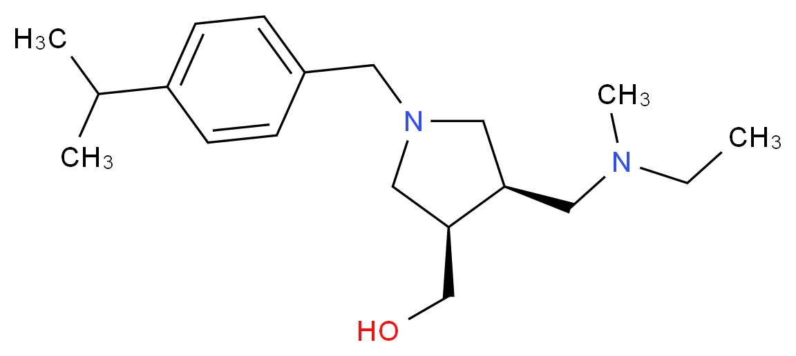 [(3R*,4R*)-4-{[ethyl(methyl)amino]methyl}-1-(4-isopropylbenzyl)pyrrolidin-3-yl]methanol_Molecular_structure_CAS_)