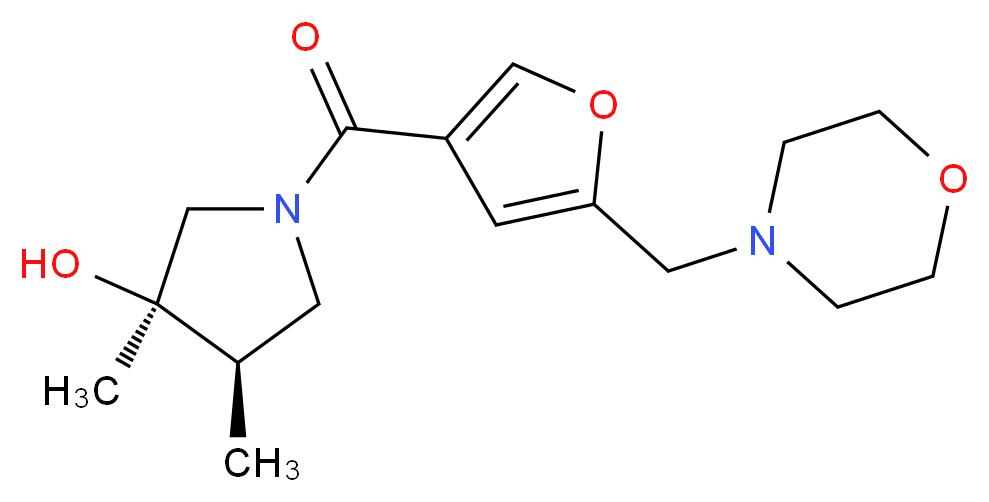 (3R*,4R*)-3,4-dimethyl-1-[5-(4-morpholinylmethyl)-3-furoyl]-3-pyrrolidinol_Molecular_structure_CAS_)