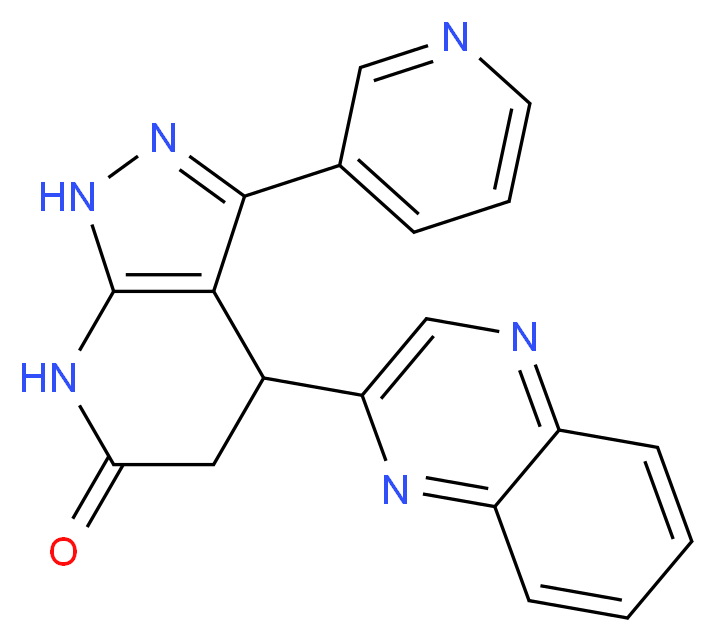 3-pyridin-3-yl-4-quinoxalin-2-yl-1,4,5,7-tetrahydro-6H-pyrazolo[3,4-b]pyridin-6-one_Molecular_structure_CAS_)