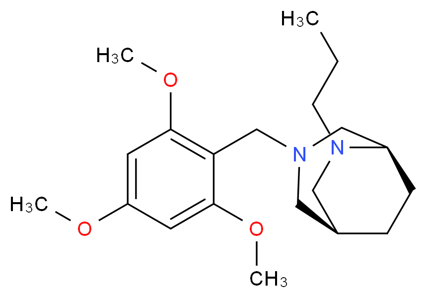 (1S*,5R*)-6-propyl-3-(2,4,6-trimethoxybenzyl)-3,6-diazabicyclo[3.2.2]nonane_Molecular_structure_CAS_)