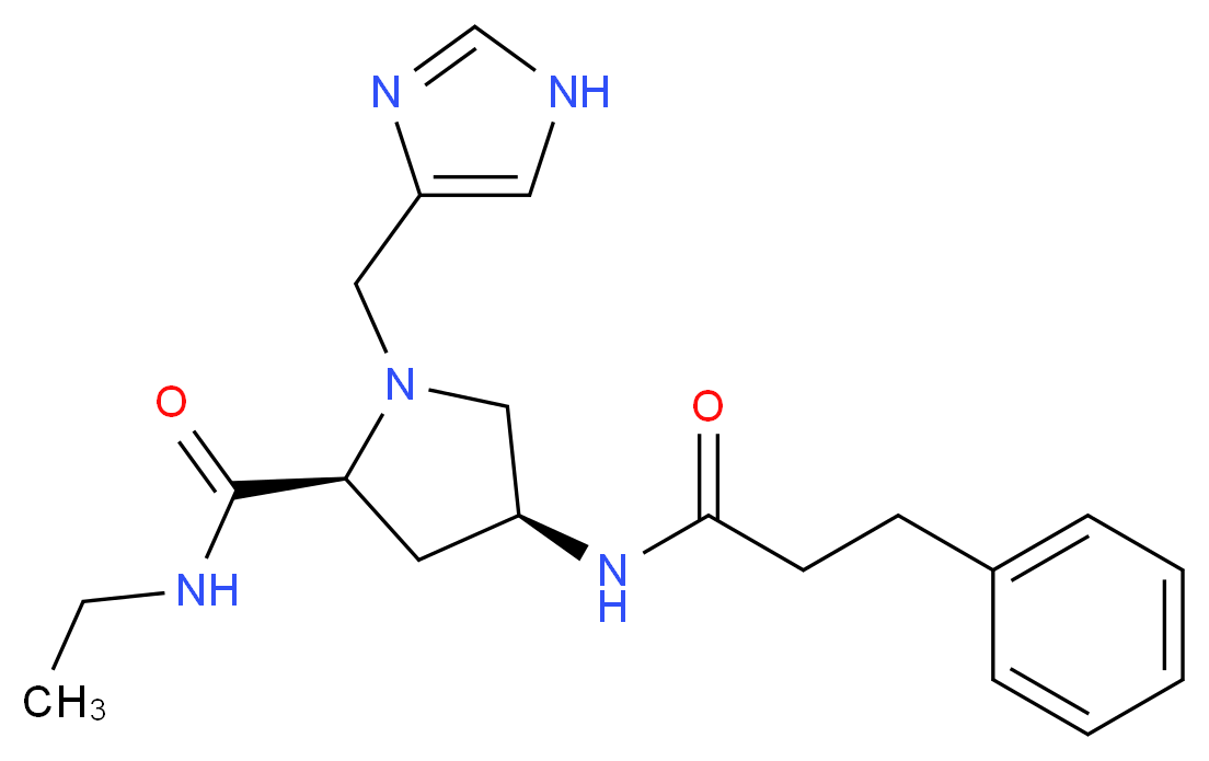 (4S)-N-ethyl-1-(1H-imidazol-4-ylmethyl)-4-[(3-phenylpropanoyl)amino]-L-prolinamide_Molecular_structure_CAS_)