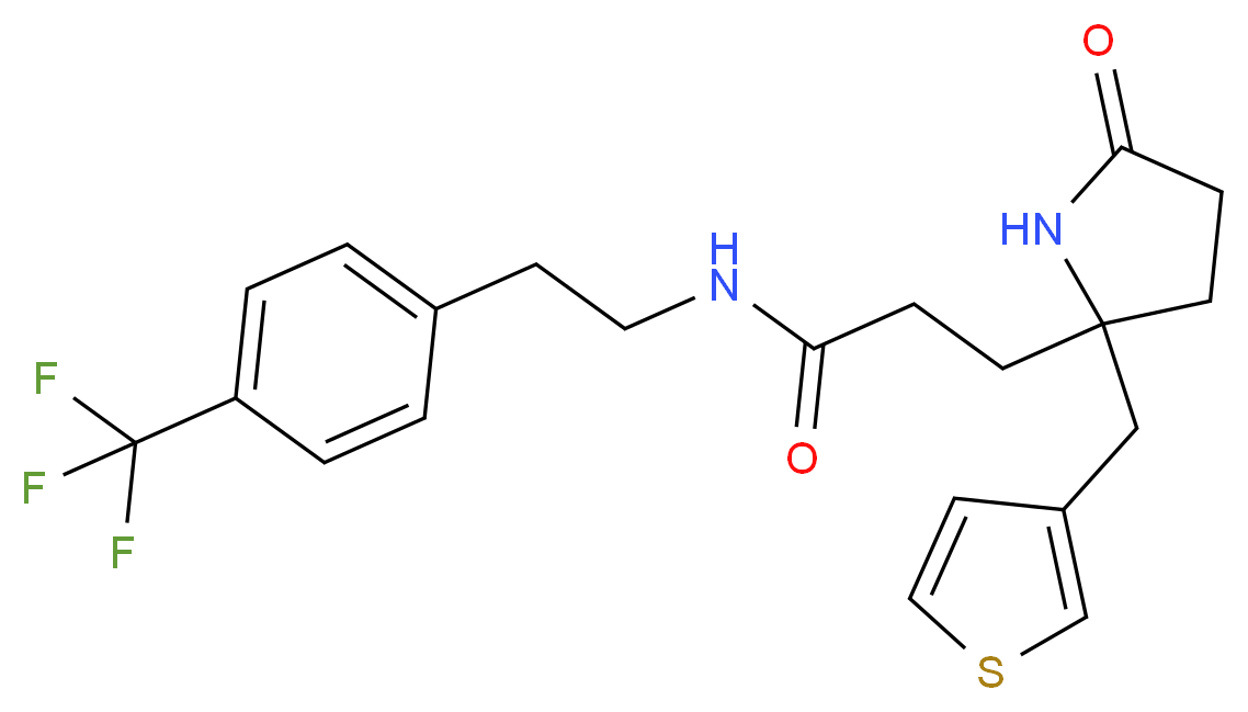 3-[5-oxo-2-(3-thienylmethyl)-2-pyrrolidinyl]-N-{2-[4-(trifluoromethyl)phenyl]ethyl}propanamide_Molecular_structure_CAS_)