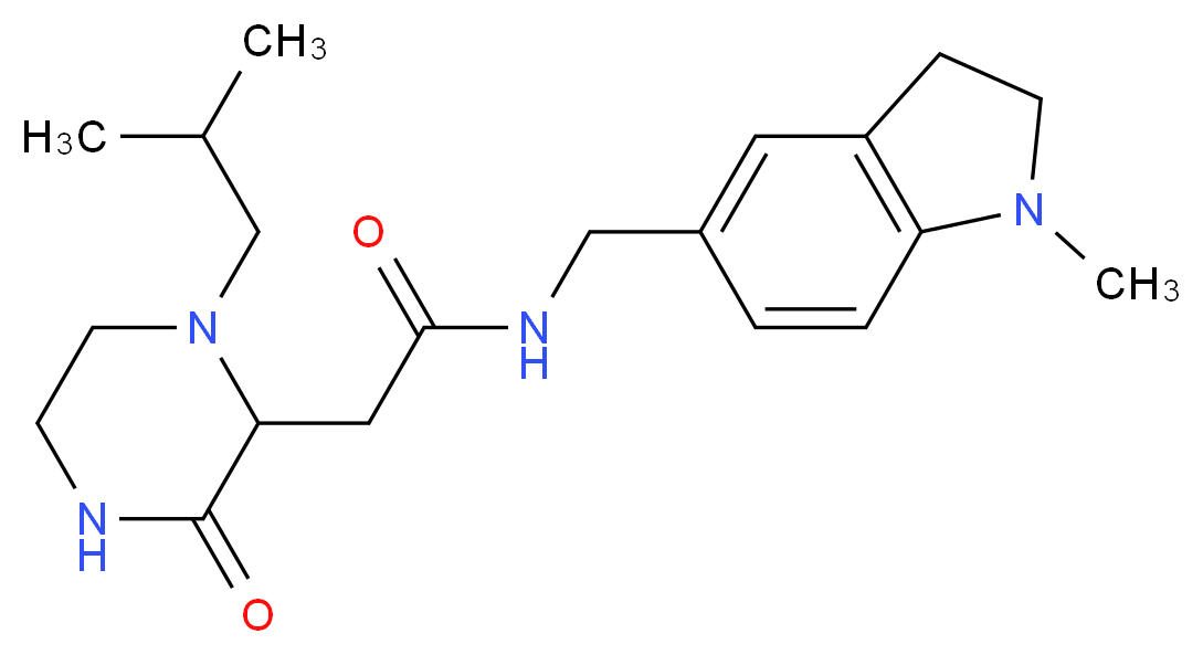 2-(1-isobutyl-3-oxo-2-piperazinyl)-N-[(1-methyl-2,3-dihydro-1H-indol-5-yl)methyl]acetamide_Molecular_structure_CAS_)
