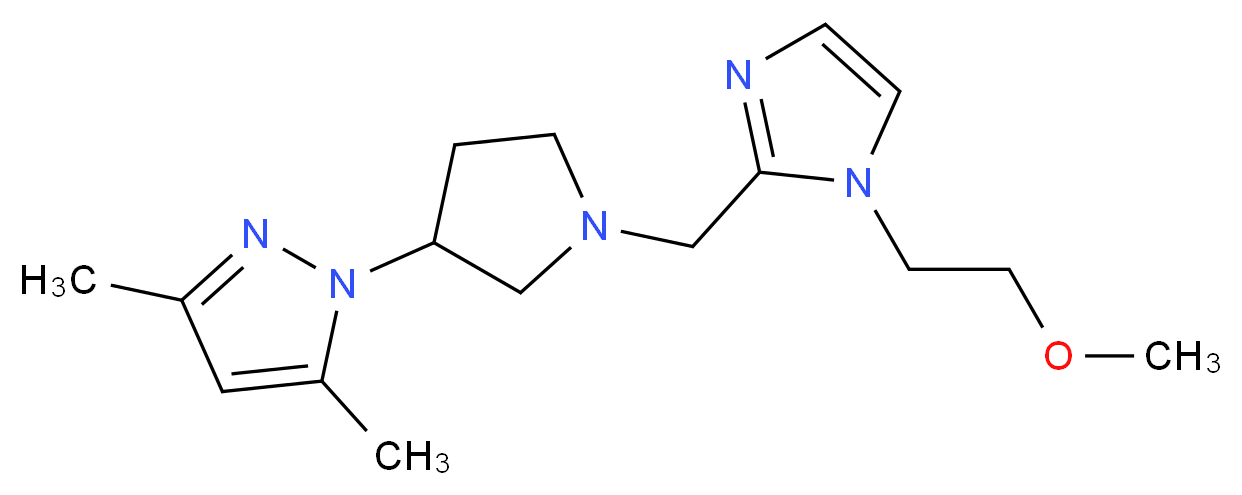 1-(1-{[1-(2-methoxyethyl)-1H-imidazol-2-yl]methyl}pyrrolidin-3-yl)-3,5-dimethyl-1H-pyrazole_Molecular_structure_CAS_)