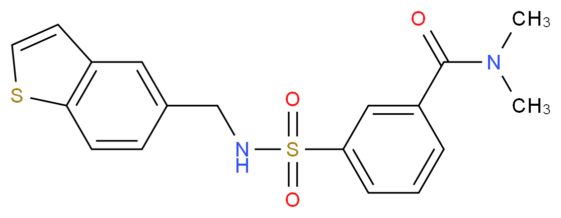 3-{[(1-benzothien-5-ylmethyl)amino]sulfonyl}-N,N-dimethylbenzamide_Molecular_structure_CAS_)