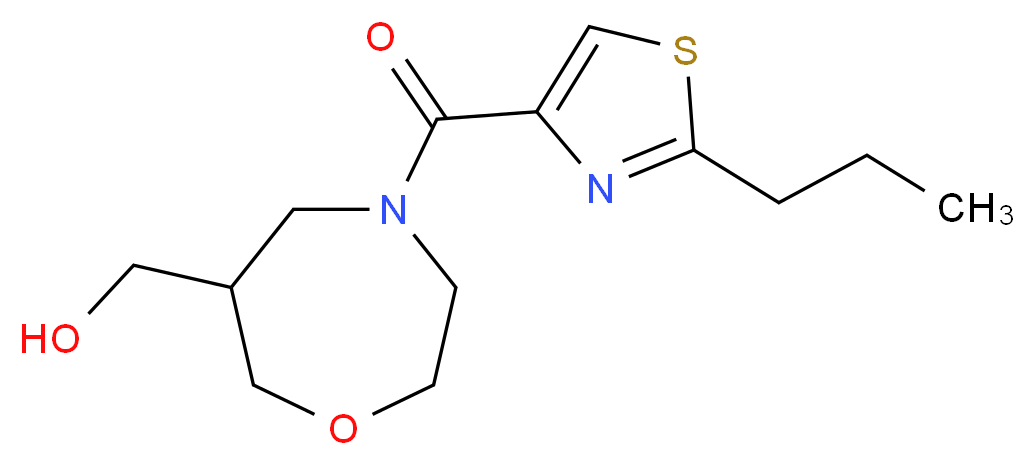 {4-[(2-propyl-1,3-thiazol-4-yl)carbonyl]-1,4-oxazepan-6-yl}methanol_Molecular_structure_CAS_)