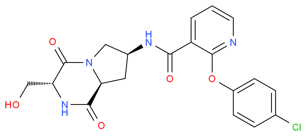 2-(4-chlorophenoxy)-N-[(3R,7S,8aS)-3-(hydroxymethyl)-1,4-dioxooctahydropyrrolo[1,2-a]pyrazin-7-yl]nicotinamide_Molecular_structure_CAS_)