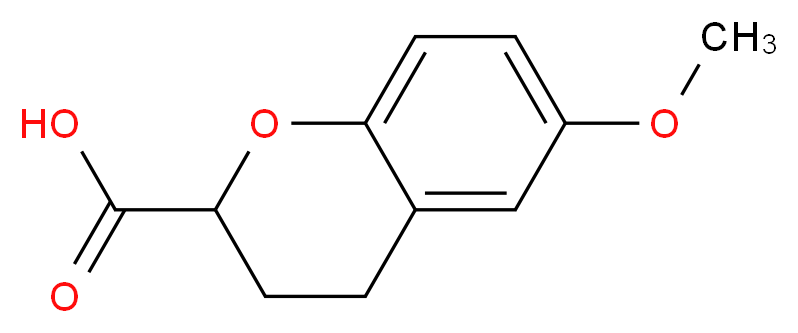 2H-1-BENZOPYRAN-2-CARBOXYLIC ACID, 3,4-DIHYDRO-6-METHOXY-_Molecular_structure_CAS_99199-69-6)
