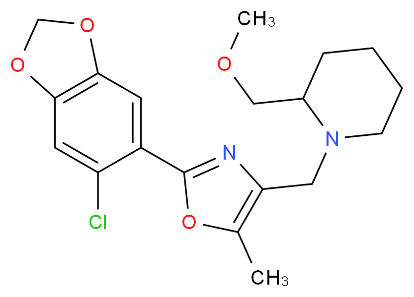 1-{[2-(6-chloro-1,3-benzodioxol-5-yl)-5-methyl-1,3-oxazol-4-yl]methyl}-2-(methoxymethyl)piperidine_Molecular_structure_CAS_)