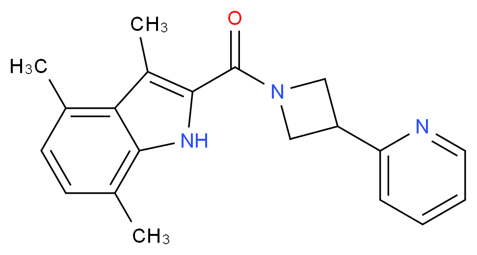 3,4,7-trimethyl-2-{[3-(2-pyridinyl)-1-azetidinyl]carbonyl}-1H-indole_Molecular_structure_CAS_)