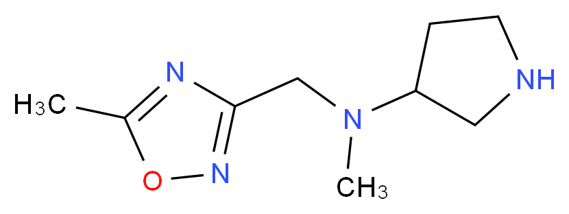 N-methyl-N-[(5-methyl-1,2,4-oxadiazol-3-yl)methyl]pyrrolidin-3-amine_Molecular_structure_CAS_)