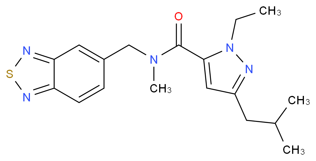 N-(2,1,3-benzothiadiazol-5-ylmethyl)-1-ethyl-3-isobutyl-N-methyl-1H-pyrazole-5-carboxamide_Molecular_structure_CAS_)