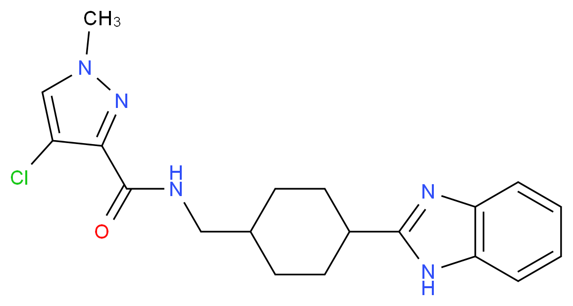 N-{[4-(1H-benzimidazol-2-yl)cyclohexyl]methyl}-4-chloro-1-methyl-1H-pyrazole-3-carboxamide_Molecular_structure_CAS_)