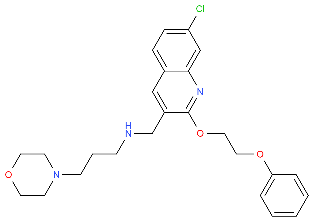 N-{[7-chloro-2-(2-phenoxyethoxy)-3-quinolinyl]methyl}-3-(4-morpholinyl)-1-propanamine_Molecular_structure_CAS_)