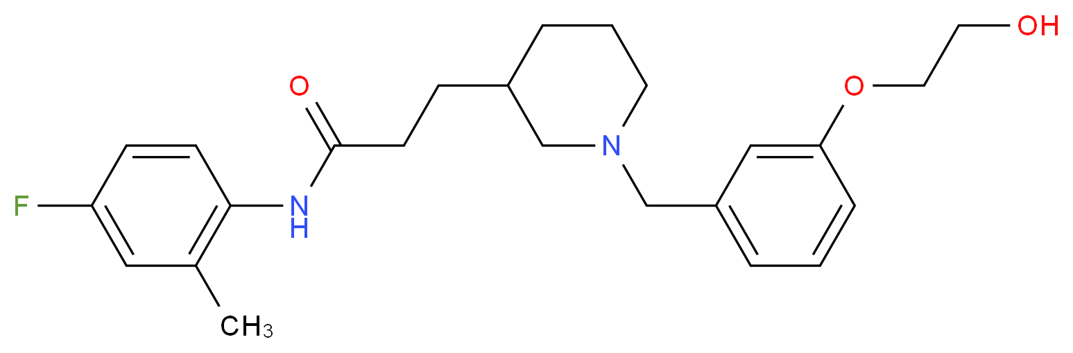 N-(4-fluoro-2-methylphenyl)-3-{1-[3-(2-hydroxyethoxy)benzyl]-3-piperidinyl}propanamide_Molecular_structure_CAS_)