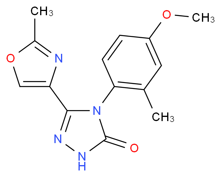 4-(4-methoxy-2-methylphenyl)-5-(2-methyl-1,3-oxazol-4-yl)-2,4-dihydro-3H-1,2,4-triazol-3-one_Molecular_structure_CAS_)