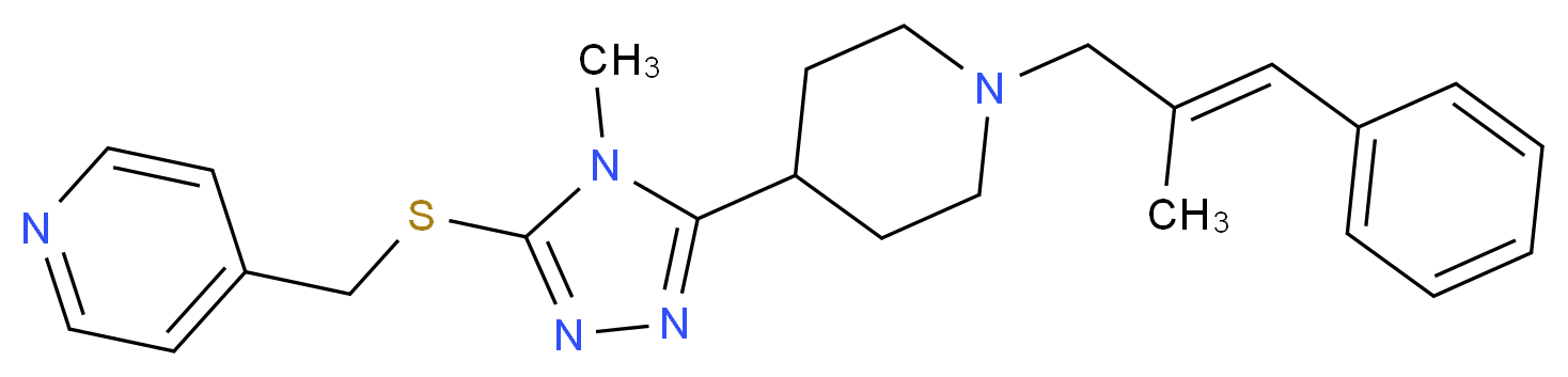 4-{[(4-methyl-5-{1-[(2E)-2-methyl-3-phenyl-2-propen-1-yl]-4-piperidinyl}-4H-1,2,4-triazol-3-yl)thio]methyl}pyridine_Molecular_structure_CAS_)