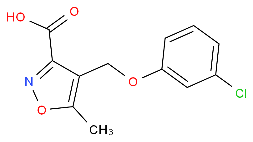 4-[(3-Chlorophenoxy)methyl]-5-methylisoxazole-3-carboxylic acid_Molecular_structure_CAS_)