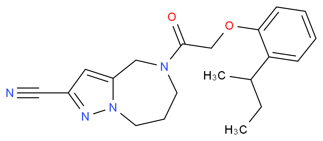 5-[(2-sec-butylphenoxy)acetyl]-5,6,7,8-tetrahydro-4H-pyrazolo[1,5-a][1,4]diazepine-2-carbonitrile_Molecular_structure_CAS_)
